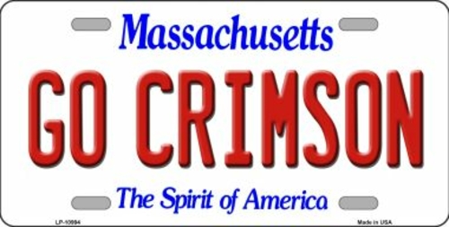 Smart Blonde LP-10994 6 x 12 in. Go Crimson Massachusetts Novelty Meta