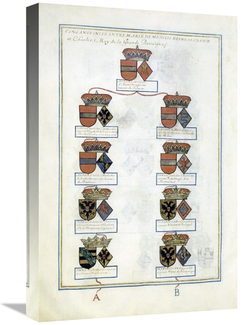 Global Gallery GCS-267936-22-142 22 in. Tables of Consanguinity Betwee