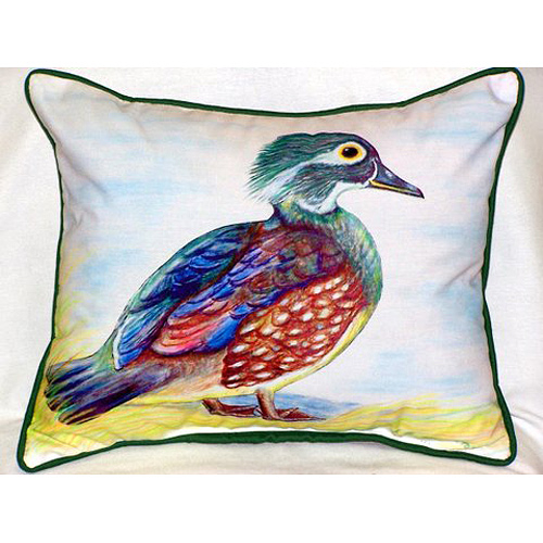 Betsy Drake HJ149 Female Wood Duck Large Indoor-Outdoor Pillow 16 in.