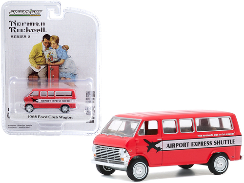 1968 Ford Club Wagon Bus \Airport Express Shuttle\" Red with White