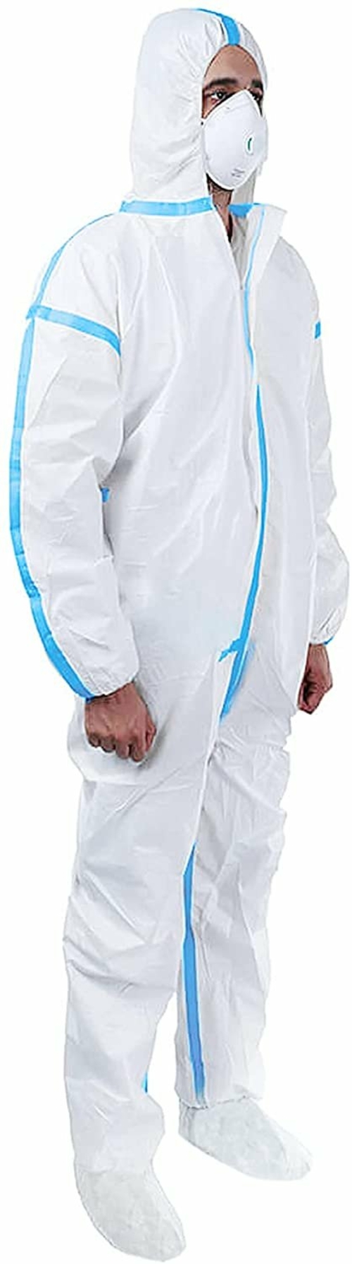 Disposable Coverall X-Large. White Paint Suit, 50gsm Microporous