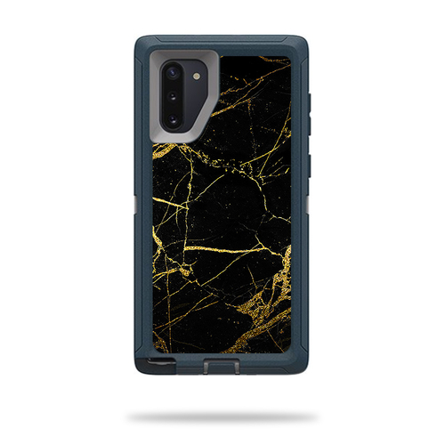 MightySkins OTDSNO10-Black Gold Marble Skin for Otterbox Defender Sams