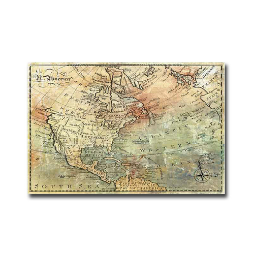 The New World by John Butler Premium Gallery-Wrapped Canvas Giclee Map