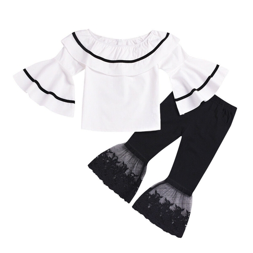 2 6Y Toddler Baby Girl Kid Clothes Sets Flare