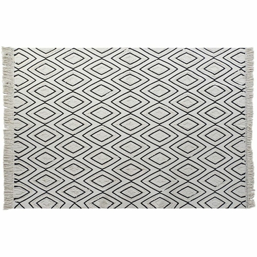 Carpet DKD Home Decor 160 x 250 x 0,7 cm Black Polyester Cotton White