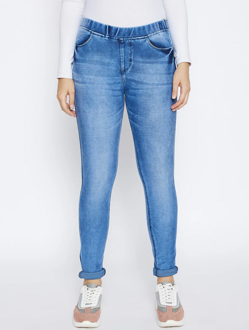 Women High Rise Denim Jeans(Size28)(Colorblue)