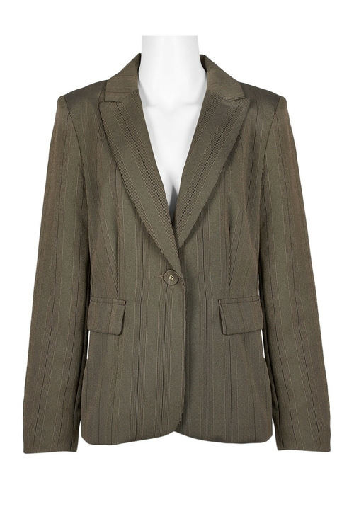 Danillo Notched Collar One Button Long Sleeve Solid Gabardine Jacket