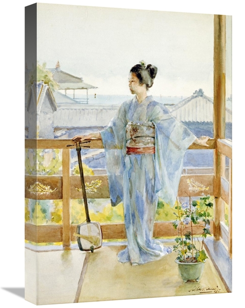 Global Gallery GCS-267344-22-142 22 in. Geisha Standing on a Balcony A
