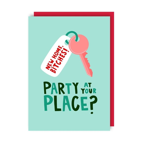 Party at Yours Funny New Home Card (Pack of 6)