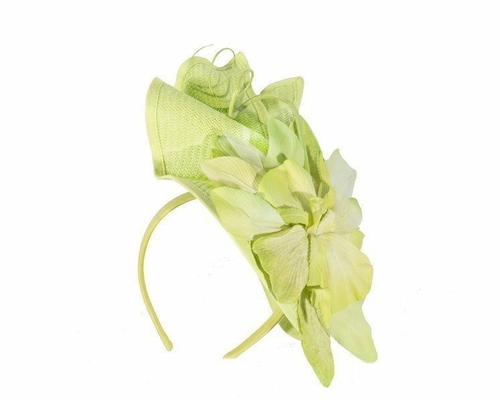 Bespoke lime green fascinator with flower