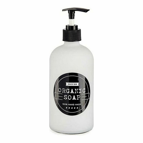 Soap Dispenser Black White Glass 480 ml polypropylene 8 x 19 x 8 cm