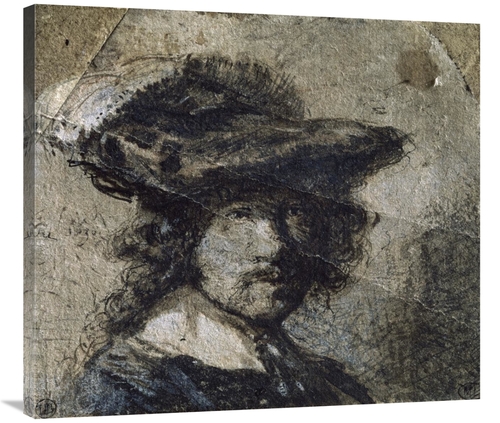 Global Gallery GCS-279594-36-142 36 in. Self Portrait with Cap of Feat