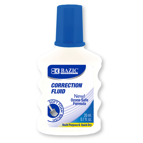 BAZIC Correction Fluid - 48 Count, Single, Foam Brush