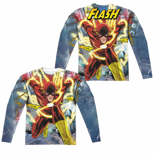 Trevco JLA466FB-ALPP-1 JLA & Police Line Front & Back Print Adult Poly