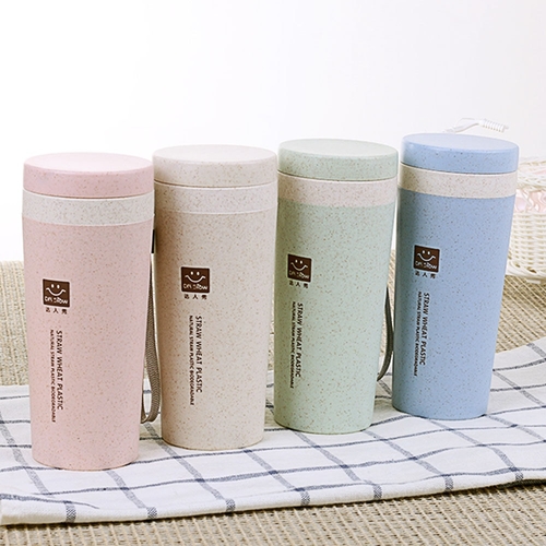 Wheat Straw Thermos Insulated Double Layer Sport