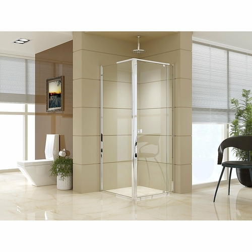 Front: (74~82) x 195cm Adjustable Semi Frameless Shower Screen in