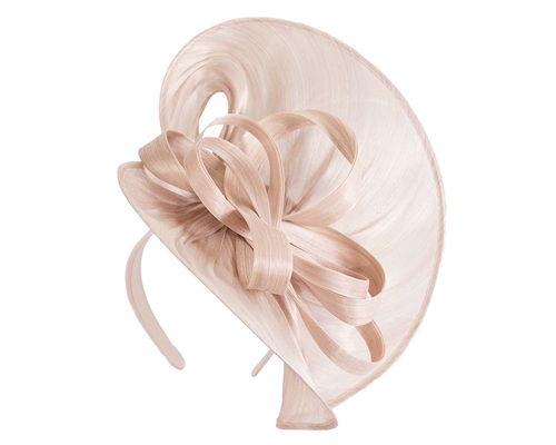 Large blush silk abaca heart fascinator