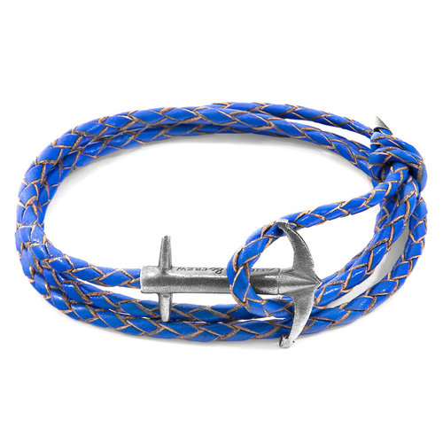 Royal Blue Admiral Silver & Leather Bracelet