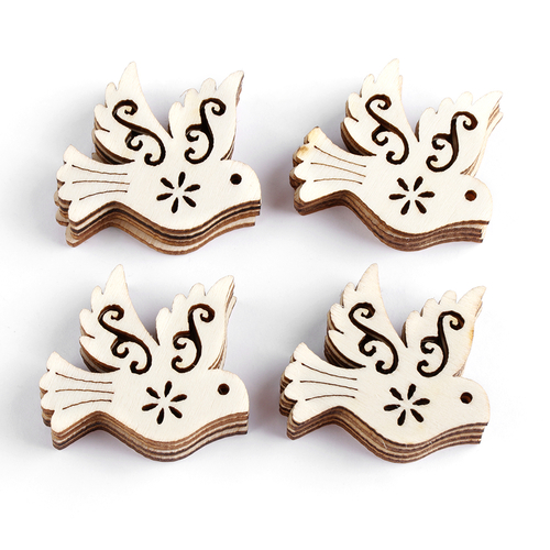 10/20pcs Unfinished Peace Pigeon Wooden Pieces