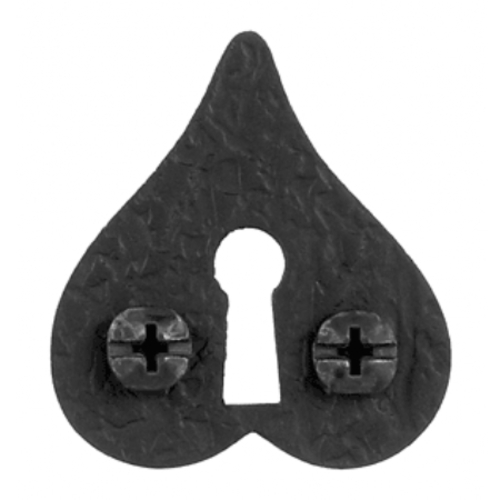 Acorn RM8BP Rough Iron Heart Keyplate - Black