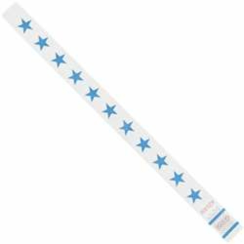 Tyvek WR104BE 0.75 x 10 in. Blue Stars Wristbands - Case of 500
