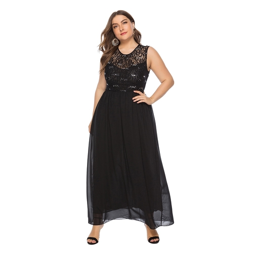  Women Plus Size Lace Sleeveless Chiffon