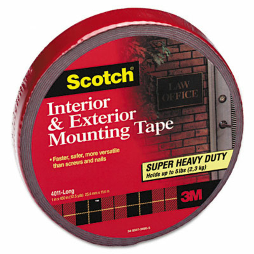 3M 4011LONG Exterior Weather-Resistant Double-Sided Tape  1 x 450  Gra