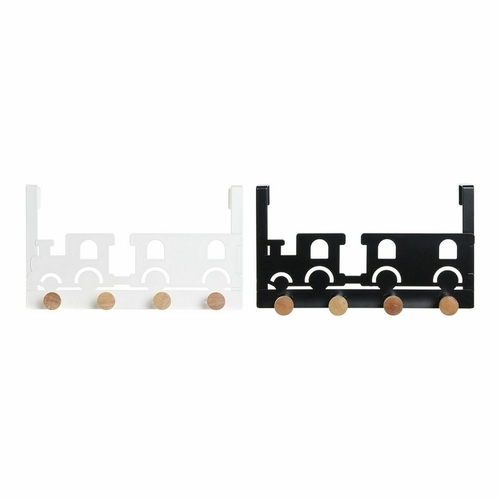 Door Coat Rack DKD Home Decor 8424001835546 Train White Black Metal