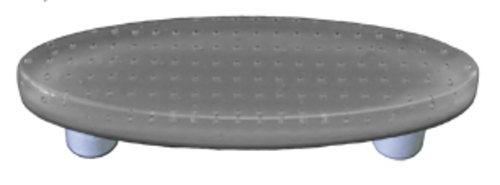 Hot Knobs HK1212-POB Bubbles Deco Gray Oval Glass Cabinet Pull - Black