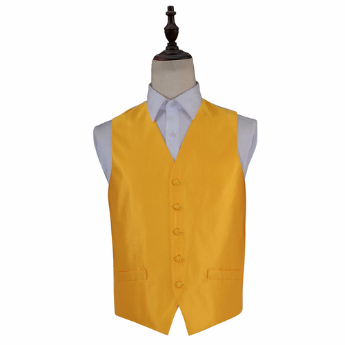 Solid Check Waistcoat - Sunflower Gold, 44'