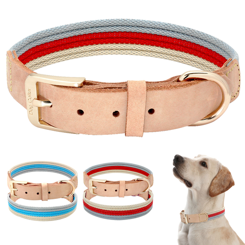 Soft Leather Dog Collar Polyester Fabric Webbing