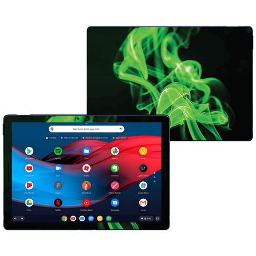 MightySkins GOPIXSL-Green Flames Skin for Google Pixel Slate 12.3 in. 