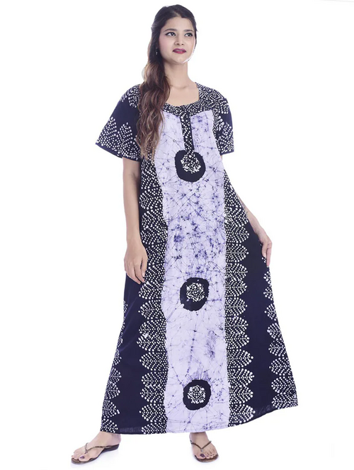 women printed sweetheart neck nighty