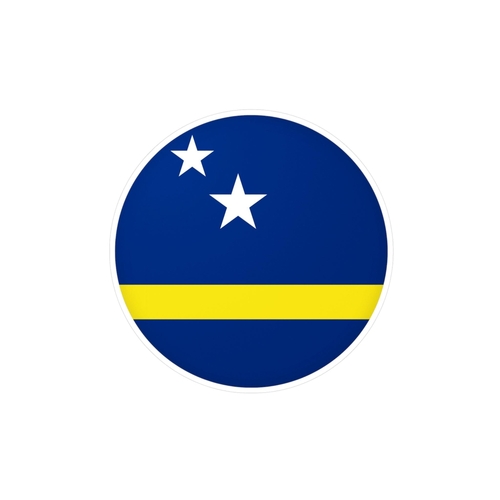 Autocollant rond Drapeau de Curaçao en plusieurs tailles