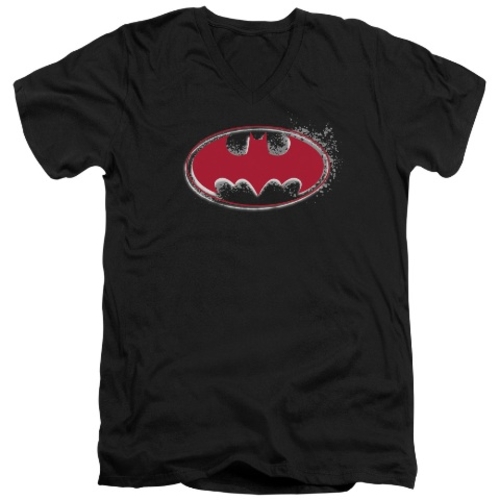 Trevco Batman-Hardcore Noir Bat Logo - Short Sleeve Adult 30-1 Tee - B