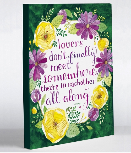 One Bella Casa 72689WD16 16 x 20 in. Lovers Meet Florals Canvas Wall D