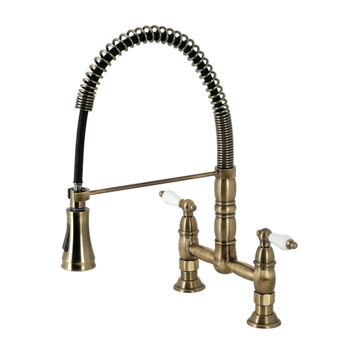 Kingston Brass GS1273PL Gourmetier Heritage Two-Handle Deck-Mount Pull