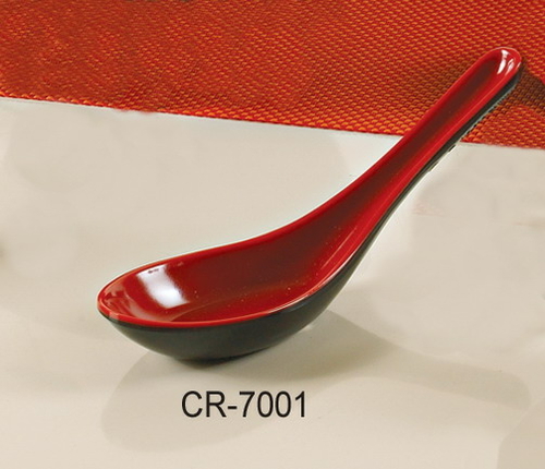 Yanco CR-7001 Black and Red Two-Tone Soup Spoon