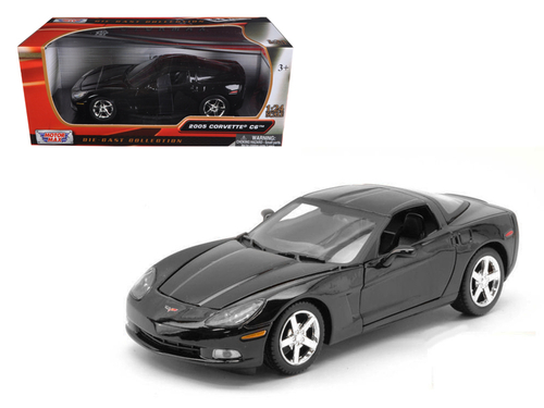 2005 Chevrolet Corvette C6 Coupe Black 1/24 Diecast Model Car by