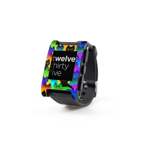 DecalGirl PWCH-RCATS Pebble Watch Skin - Rainbow Cats