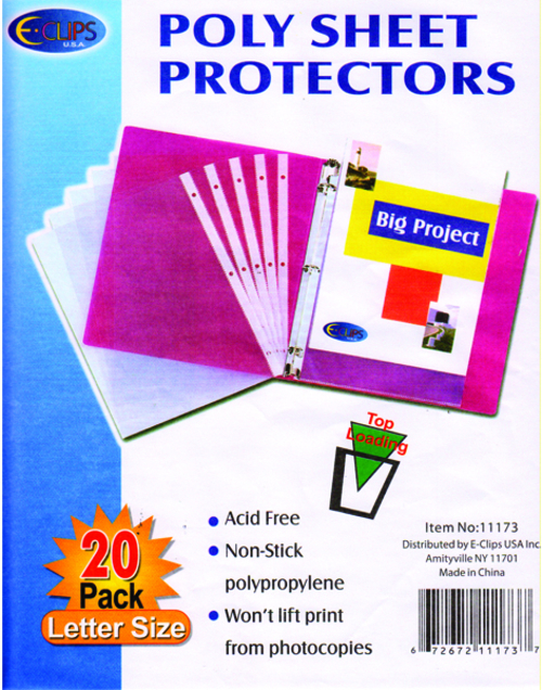 Sheet Protectors - 20 ct. - 9" x 11"