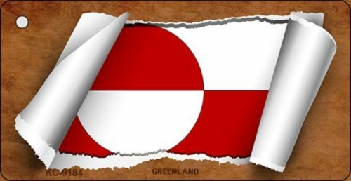 Smart Blonde KC-9184 Greenland Flag Scroll Novelty Key Chain