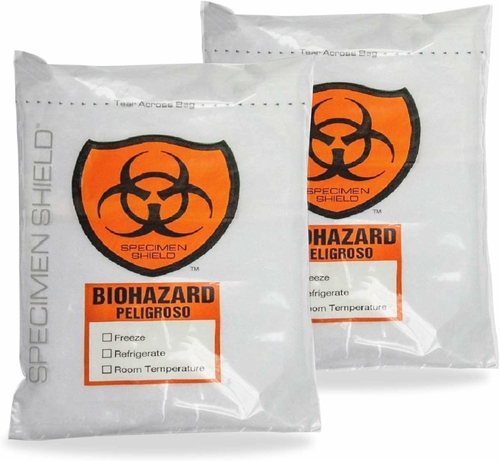 Pack of 2000 Biohazard 3 Wall Specimen Bags 8 x 10. Zipper Biohazard