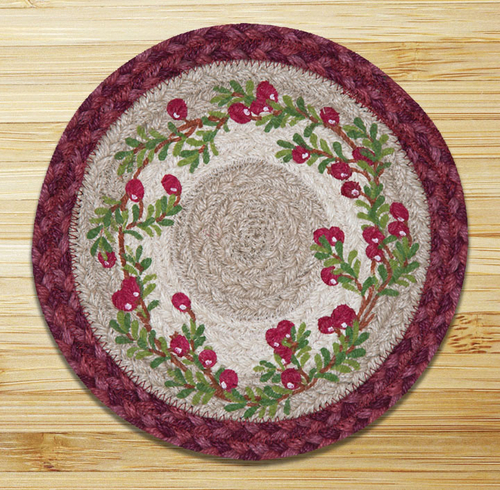 Earth Rugs 49-CH390C Cranberries Round Chair Pad