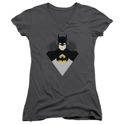 Trevco Batman-Simple Bat - Junior Tee - Charcoal- Large