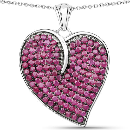 4.98 Carat Genuine Ruby .925 Sterling Silver Pendant