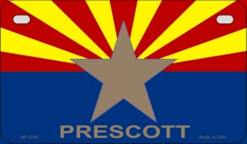 Smart Blonde MP-3740 7 x 4 in. Prescott Arizona Flag Novelty Metal Mot