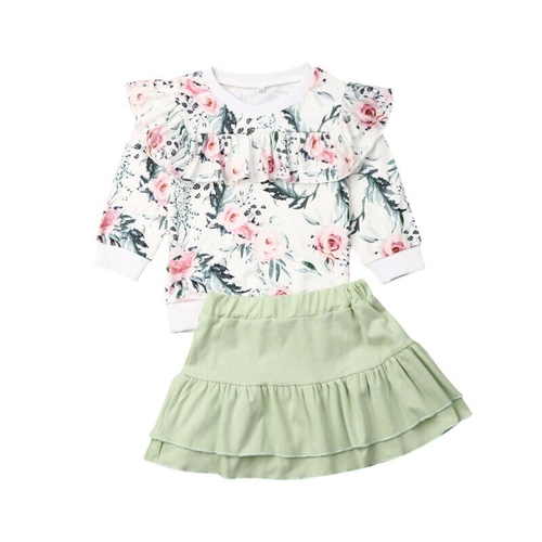 Pudcoco Autumn Flower Print Toddler Kid Baby Girl