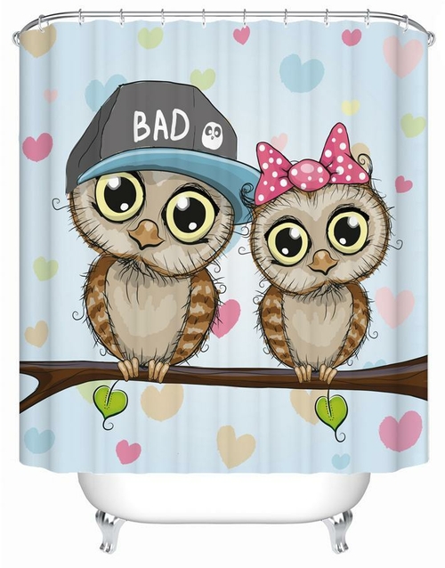 Cute Owls Couple Shower Curtain