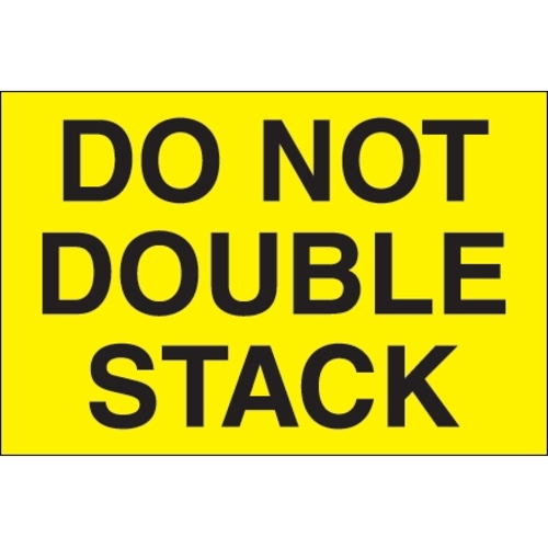 Tape Logic DL1095 2 x 3 in. - Do Not Double Stack Fluorescent Yellow L